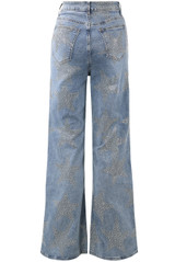 Embellished Star Flare Denim Jeans