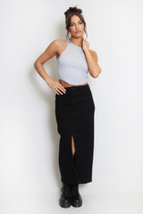 Fine Knit Ribbed Round Neck Crop Tops