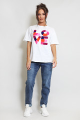 Contrast Love Slogan Print T-Shirt