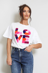 Contrast Love Slogan Print T-Shirt