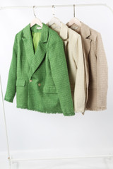 Tweed Double Breast Oversized Blazer