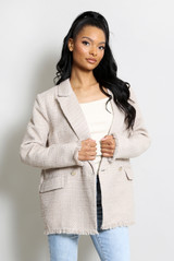 Tweed Double Breast Oversized Blazer