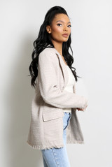 Tweed Double Breast Oversized Blazer