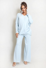 Oversized Knitted Jumper And Wide Leg Trouser Set