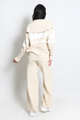 Striped Knitted Jumper And Wide Leg Trouser Set