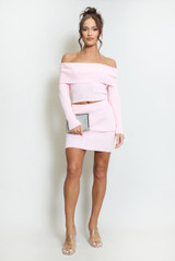 Bardot Jumper And Mini Skirt Set