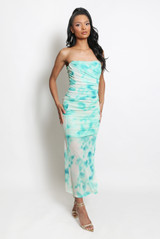 Tie Dye Watecolour Bandeau And Maxi Skirt