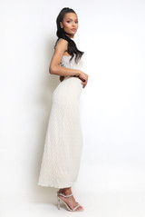 Lined Mesh Maxi Skirt