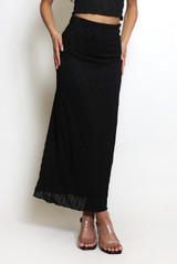 Lined Mesh Maxi Skirt