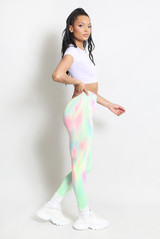 Tie Dye Print High Waisted Push Up Leggings