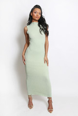 Crepe Sleeveless Maxi Dress