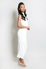 Crepe Sleeveless Maxi Dress