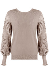 Crochet Long Sleeve Round Neck Jumper