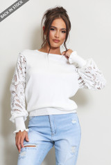 Crochet Long Sleeve Round Neck Jumper