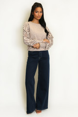 Crochet Long Sleeve Round Neck Jumper