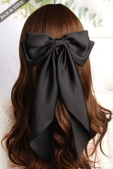 Oversized Satin Hair Bow Clip