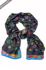 Floral Monogram Silk Blend Scarf