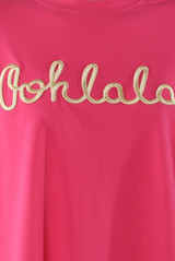 Embroidered Oohlala Slogan T-Shirt