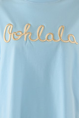 Embroidered Oohlala Slogan T-Shirt