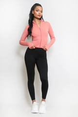 Zip Front Long Sleeve Gym Top