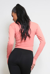 Zip Front Long Sleeve Gym Top