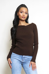 Asymmetric Ribbed Jumper