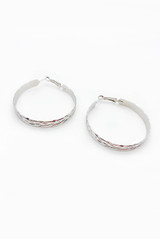 Woven Etch Hoop Earring