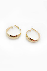 Stripe Etch Chunky Hoop Earring