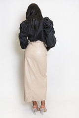 Ruched Pleated Sleeve Blouse