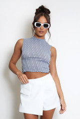 Sleeveless High Neck Crop Top