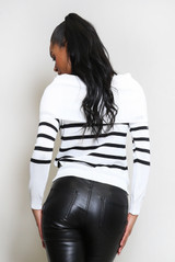 Striped Print Bardot Jumper 