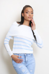 Striped Print Bardot Jumper 