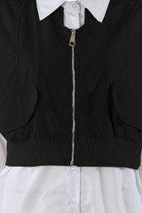 Pocketed Faux Bomber Jacket With Shirt Hem