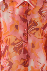 Floral Print Chiffon Blouse With Cuff