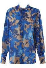 Floral Print Chiffon Blouse With Cuff