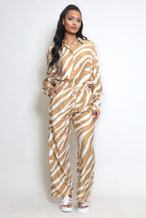 Animal Print Wide Leg Trouser