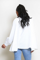 Oversized Blouse With Neck Tie