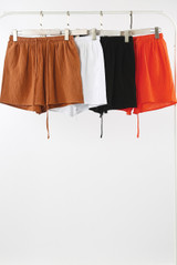 Cheese Cloth Elasticated Waist Knotted Shorts