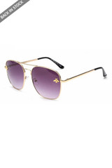 Aviator Sunglasses With Mini Gold Bee