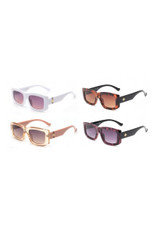 Rectangular Sunglasses With Gold Bee Stripe Arm