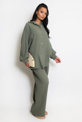 Cheese Cloth Blouse And Wide Leg Trouser Co-Ords