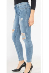 Ripped High Waisted Skinny Fit Jeans