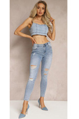 Ripped High Waisted Skinny Fit Jeans