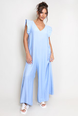 V Neck Wide Leg Jumpsuit