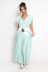 V Neck Wide Leg Jumpsuit