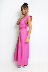 V Neck Wide Leg Jumpsuit