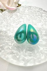 Chunky Irridescent Teardrop Earrings 