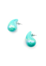 Chunky Irridescent Teardrop Earrings 