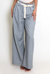 Belted Wide Leg Trouser