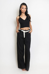 Belted Wide Leg Trouser